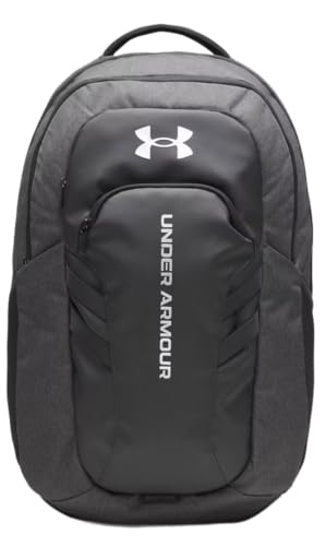 Under Armour, Unisex, Hustle 6.0 Pro Backpack, Black Full Heather/Black/Metallic Silver, One Size
