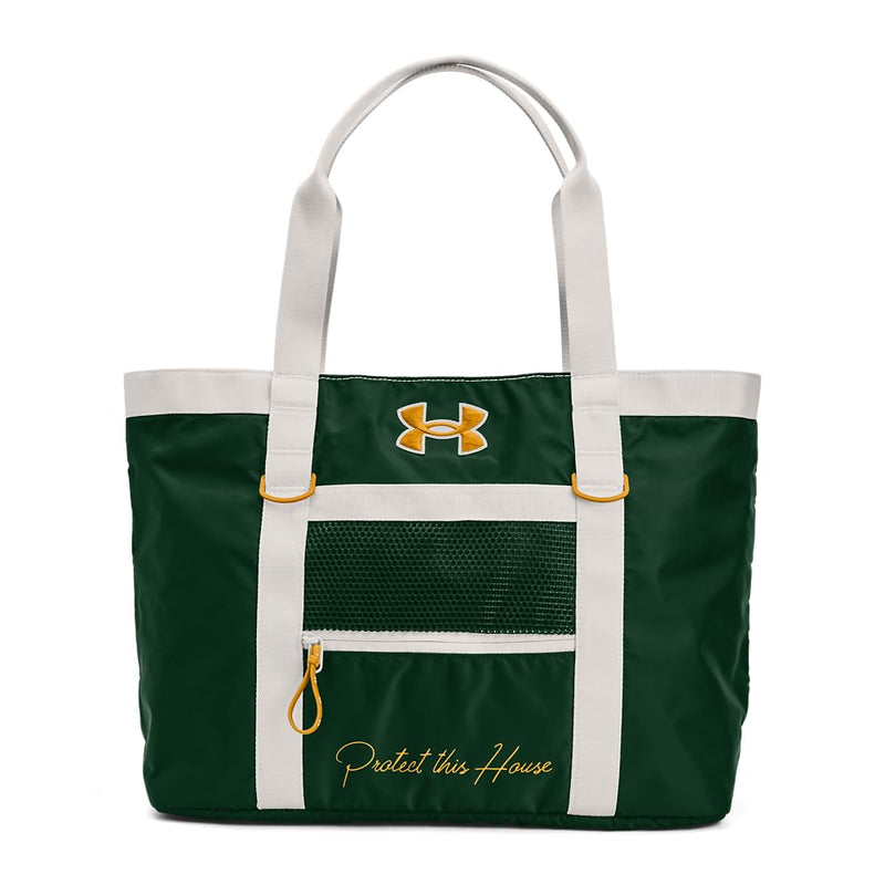 Under Armour Women's Essentials Tote Bag, (301) Forest Green/White Clay/Golden Yellow, One Size Fits Most