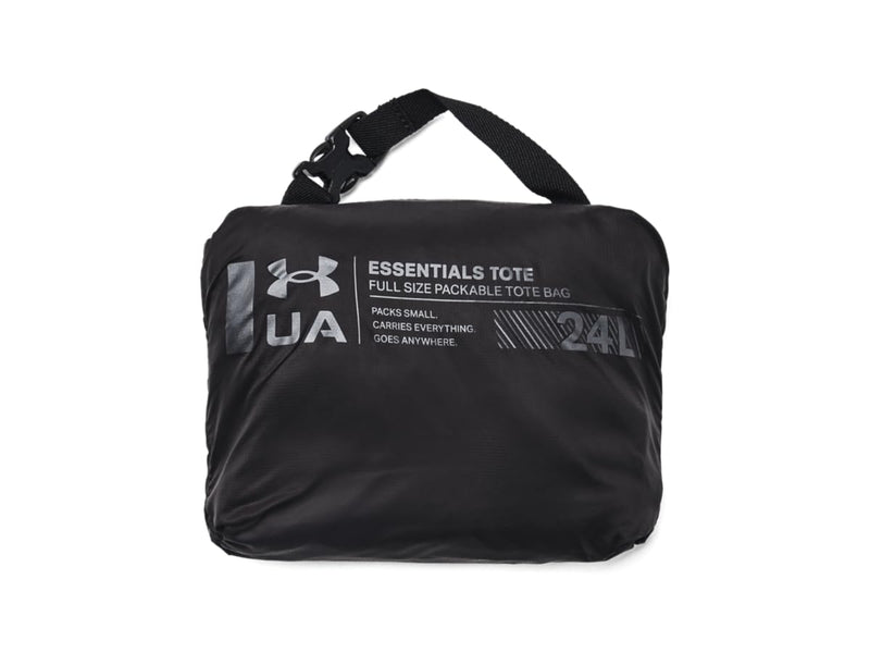 Under Armour Womens Studio Packable Tote Bag, (001) Black / / Metallic Gun Metal, One Size Fits Most