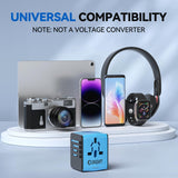 Unidapt Universal Travel Adapter, International Plug Adapter Fast 2,4A 4 - USB European Power Plug, AC Wall Charger - Worldwide Outlet for Europe US USA UK EU AUS, Blue