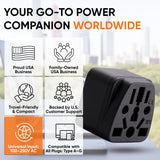 Unidapt US Travel Plug Adapter, EU,AU,UK,NZ,CN to USA (Type B), Grounded 3 Prong USA Wall Plug, EU to US Travel Adaptor Pin Converter, Power Outlet Charger (1 - Pack)