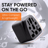 Unidapt US Travel Plug Adapter, EU,AU,UK,NZ,CN to USA (Type B), Grounded 3 Prong USA Wall Plug, EU to US Travel Adaptor Pin Converter, Power Outlet Charger (1 - Pack)