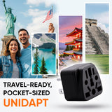 Unidapt US Travel Plug Adapter, EU,AU,UK,NZ,CN to USA (Type B), Grounded 3 Prong USA Wall Plug, EU to US Travel Adaptor Pin Converter, Power Outlet Charger (1 - Pack)