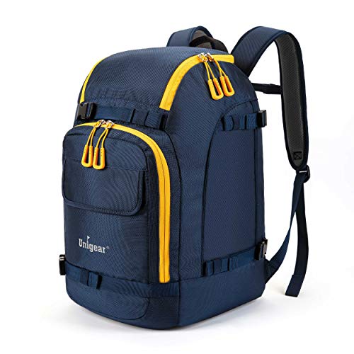 Unigear Ski Boot Bag, 50L Ski Boot Travel Backpack for Ski Helmet, Goggles, Gloves, Skis, Snowboard & Accessories (Blue) | Backpacks4Less