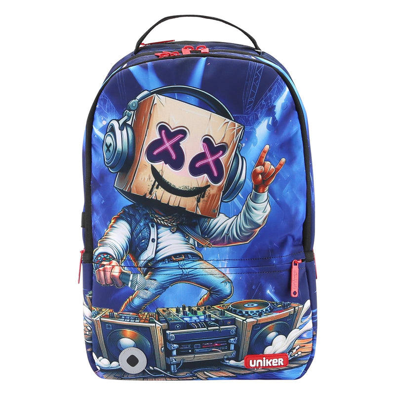 UNIKER Cool Adult Backpack Casual,Fashion Backpack X Eyes DJ,Hip Hop Casual Daypack,Designer Laptop Backpack for 15.6 Inch Laptop, Mochila