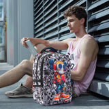 UNIKER Graffiti Backpack,Gamer Backpack,Casual Daypack,Designer Laptop Backpack for 15.6 Inch Laptop,Travel Backpack for Man Women,X Eyes