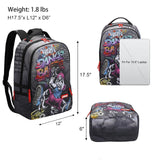 UNIKER Graffiti Laptop Backpack for 15.6 Inch Laptop Work Travel, Designer Daypack Edgy College Backpack Computer Bag,Panda Break Dancer Hiphop