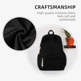 Unineovo School Backpack for Teens, Corduroy Bookbag with 6X Cute Pin Accessories, 17 inch Laptop Bag for Girls Women Casual High School College (Black)