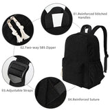 Unineovo School Backpack for Teens, Corduroy Bookbag with 6X Cute Pin Accessories, 17 inch Laptop Bag for Girls Women Casual High School College (Black)