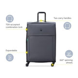 United Colors of Benetton Be Softside Expandable Luggage with Spinner Wheels, Faded Denim, Checked - Large 27 Inch