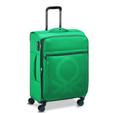 United Colors of Benetton Color Block Softside Expandable Luggage with Spinner Wheels, Green, Carry - On 19 Inch