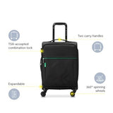 United Colors of Benetton Color Block Softside Expandable Luggage with Spinner Wheels, Green, Carry - On 19 Inch