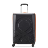 United Colors of Benetton Fabrica Hardside Luggage with Spinner Wheels, Black, Checked-Medium 23 Inch