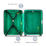 United Colors of Benetton Fabrica Hardside Luggage with Spinner Wheels, Black, Checked - Medium 23 Inch