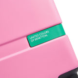 United Colors of Benetton Now! Hardside Luggage with Spinner Wheels, Light Pink, Carry - On 19 Inch