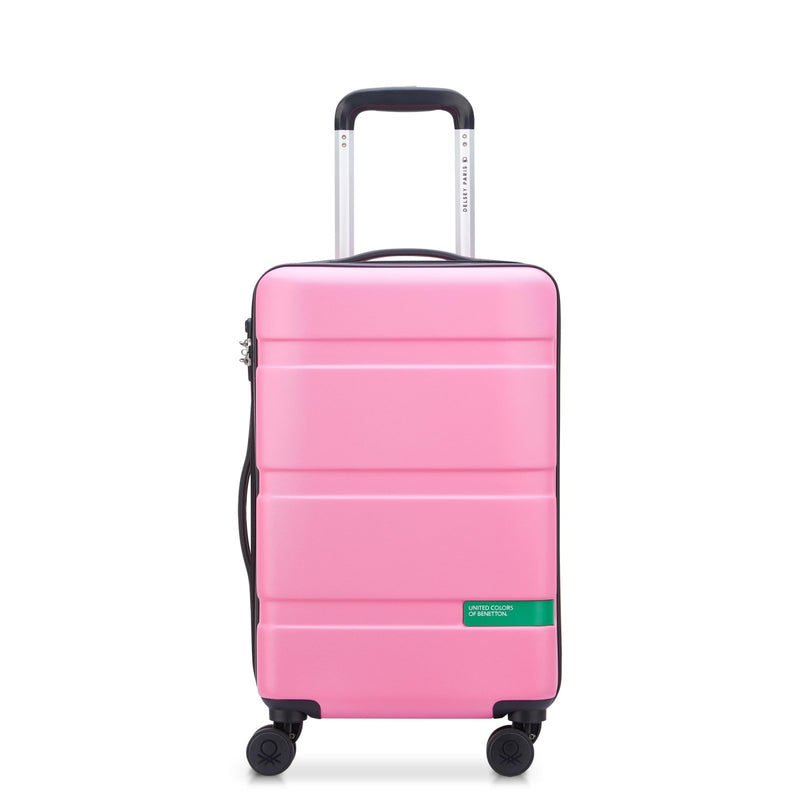 United Colors of Benetton Now! Hardside Luggage with Spinner Wheels, Light Pink, Carry - On 19 Inch