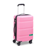United Colors of Benetton Now! Hardside Luggage with Spinner Wheels, Light Pink, Carry - On 19 Inch