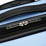 United Colors of Benetton Ribbed Hardside Expandable Luggage with Spinner Wheels, Light Blue, Carry - On 20 Inch