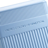 United Colors of Benetton Ribbed Hardside Expandable Luggage with Spinner Wheels, Light Blue, Carry - On 20 Inch