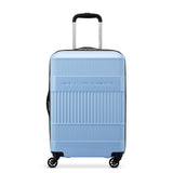 United Colors of Benetton Ribbed Hardside Expandable Luggage with Spinner Wheels, Light Blue, Carry - On 20 Inch