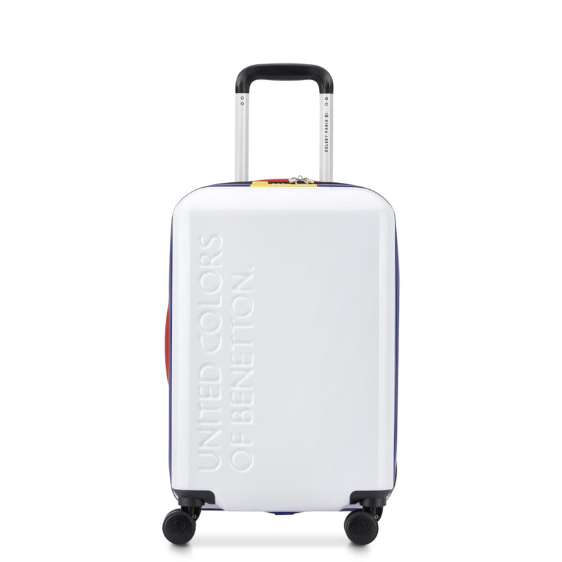 United Colors of Benetton United Hardside Luggage with Spinner Wheels, White, Carry - On 19 Inch