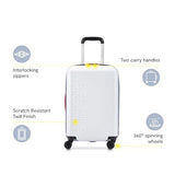 United Colors of Benetton United Hardside Luggage with Spinner Wheels, White, Carry - On 19 Inch