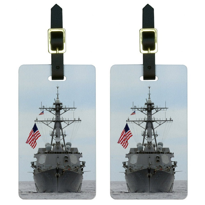 United States Navy Destroyer Luggage Tags Suitcase Carry - On ID Set of 2