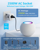 Universal Travel Adapter, International Travel Plug Adapter with 2 USB - C ＆ 2 USB - A Ports, with Extra 2 Prong AC Outlet All in One Portable Socket, for USA, UK, EU, AU ＆ 224+ Countries (White)