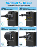 Universal Travel Adapter, PD 20W MAX International Power Adapter with 2 USB - C & 2 USB - A Ports, All - in - One Portable Travel Adapter, Worldwide Wall Charger for USA, UK, EU, AU, Travel Essentials (Black)