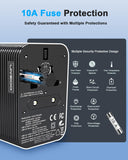 Universal Travel Adapter, PD 20W MAX International Power Adapter with 2 USB - C & 2 USB - A Ports, All - in - One Portable Travel Adapter, Worldwide Wall Charger for USA, UK, EU, AU, Travel Essentials (Black)