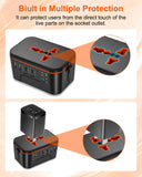 Universal Travel Adapter Worldwide, European Travel Plug Adapter with 2 USB C, 2 USB A and Multi AC Outlets, International Power Converter All in One Universal Charger Power Adapter for EU US UK AUS