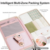 universal trotter 3 - Piece High - Capacity Lightweight Vintage PU Leather Luggage Set (20/24/28 Carry - on & Checked), Water - Resistant, 360° Spinner Wheels (Pearlescent Cloud)