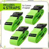 Untethered Luggage Straps | TSA - Approved Suitcase Belts with Heavy - Duty Buckles. Secure Adjustable Travel Accessories for Checked Bags. 4 - Pack
