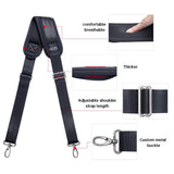 UOZL 59 Inch Shoulder Straps, Soft with Ultra - Thick Fixed Shoulder Pad, Two Way Independently Adjustable Buckle Replacement Straps for Laptop Bag Messenger Bag Tool Bag Luggage,Black
