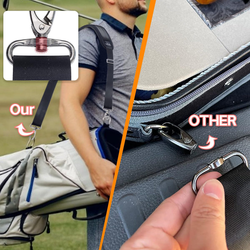 UOZL 59 Inch Shoulder Straps, Soft with Ultra - Thick Fixed Shoulder Pad, Two Way Independently Adjustable Buckle Replacement Straps for Laptop Bag Messenger Bag Tool Bag Luggage,Black