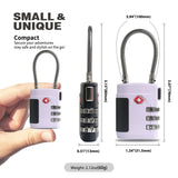 UP Security Combo TSA Locks for Luggage, Locker, Suitcase, Luggage Locks TSA Approved, Small Combination Padlock with Cable for Gym Locker, Gun Case, Backpack Bag Zipper, Storage Box, Travel Safe