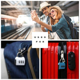 UP Security Small Combo Lock, 3 Code Combination Padlock, Travel Safe Mini Suitcase Luggage Locks, Portable Small Locker Lock for Tool Box, Bag, Backpack Zipper, Diary (Pink+Blue, 2 - Pack)