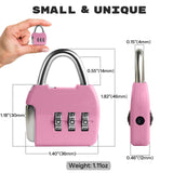 UP Security Small Combo Lock, 3 Code Combination Padlock, Travel Safe Mini Suitcase Luggage Locks, Portable Small Locker Lock for Tool Box, Bag, Backpack Zipper, Diary (Pink+Blue, 2 - Pack)