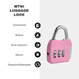 UP Security Small Combo Lock, 3 Code Combination Padlock, Travel Safe Mini Suitcase Luggage Locks, Portable Small Locker Lock for Tool Box, Bag, Backpack Zipper, Diary (Pink+Blue, 2 - Pack)