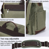 [Upgraded] Vintage Messenger Bag, 15.6 Inch Laptop Crossbody Shoulder Bags, Heavy Water - resistant Canvas Satchel for Men