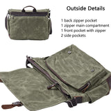 [Upgraded] Vintage Messenger Bag, 15.6 Inch Laptop Crossbody Shoulder Bags, Heavy Water - resistant Canvas Satchel for Men
