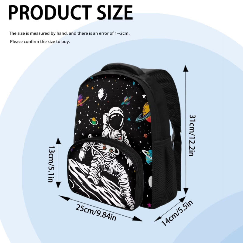 Uppodwarkid Space Astronaut Backpack for Teens Solar System School Backpack with Front Pocket New 12 Inch Bookbag Schoolbag for Kindergarten Elementary School Portable Laptop Backpack Holiday Gifts