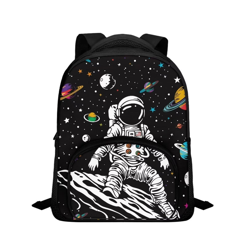 Uppodwarkid Space Astronaut Backpack for Teens Solar System School Backpack with Front Pocket New 12 Inch Bookbag Schoolbag for Kindergarten Elementary School Portable Laptop Backpack Holiday Gifts