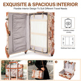 urecity Vintage Luggage Sets of 3 Piece - Hardside Lightweight Spinner Suitcases - Retro Travel Set includes Under Seat Train Case, 26"+20"+12"