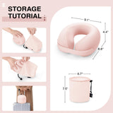 urnexttour Car Pillow for Big Kids Travel Neck Pillows, Memory Foam Neck Support Travelling Pillow with Washable Cotton Pillowcases and Storage Bag, for Airplane, Train, Flight and Home Use Pink