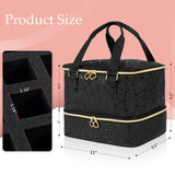 Uross Nail Polish Organizer Bag Holds 54 Bottles Nail Polish & Nail Lamp, Gel Nail Polish Organizers and Storage box for Nail Tech, Nail Kit Supplies Organizer Case - Black