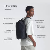 Urth Arkose 20L Modular Backpack + 3.7L Camera Insert - Water Resistant, Anti - Theft, Recycled Bag for DSLR/SLR/Mirrorless, 13 - 16 Inch Laptop in Black