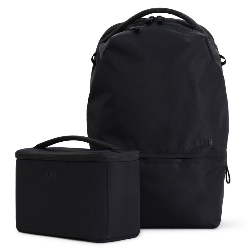 Urth Arkose 20L Modular Backpack + 3.7L Camera Insert - Water Resistant, Anti - Theft, Recycled Bag for DSLR/SLR/Mirrorless, 13 - 16 Inch Laptop in Black
