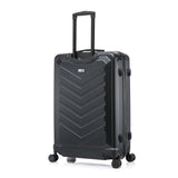 US ARMY FOX 3 Pcs Set Hardshell Luggage with Spinner Wheels | 20, 24, 28 inch Lightweight Travel Suitcase, Chevron Icon, Gel Handle, Retractable Trolley, Side Studs | Black