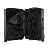 US ARMY FOX 3 Pcs Set Hardshell Luggage with Spinner Wheels | 20, 24, 28 inch Lightweight Travel Suitcase, Chevron Icon, Gel Handle, Retractable Trolley, Side Studs | Black
